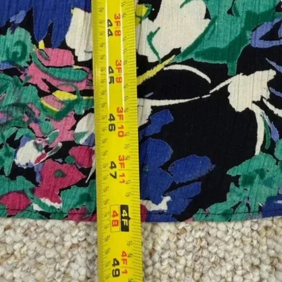 Vintage Women’s Floral Dress Size 12 Artsy Flower Colorful Hippie 80's - Picture 9 of 10